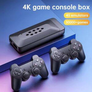 M33 2.4G Wireless Game Stick with 4K 3D TV Output, 45 Emulators, 30,000+ Games, 360° Universal Rocker, 2 Gamepads