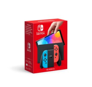 Nintendo Switch OLED Model (Neon Red/Neon Blue) – 7" OLED Screen, Enhanced Audio, 64GB Storage, Handheld & TV Docking Console