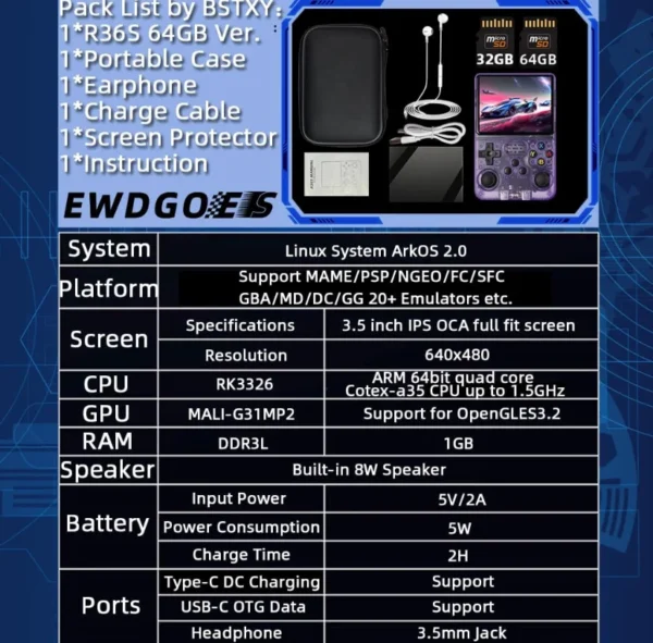R36S HANDHELD GAMING CONSOLE