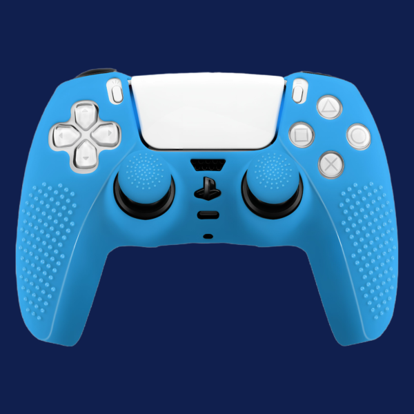 PS5 CONTROLLER SILICON - BLUE with Thumb Grips | Anti-slip Grip