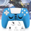 PS5 CONTROLLER SILICON - BLUE with Thumb Grips | Anti-slip Grip