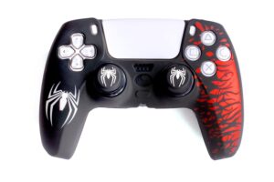 PS5 SILICON SPM 2 PS5 CONTROLLER SILICON SPIDERMAN EDITION WITH THUMB GRIPS | Anti-Slip Grip