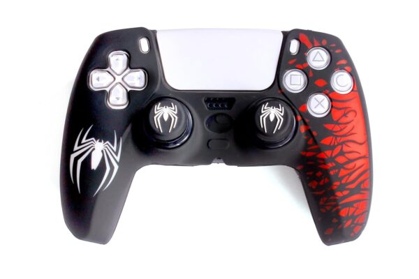PS5 CONTROLLER SILICON SPIDERMAN EDITION WITH THUMB GRIPS | Anti-Slip Grip