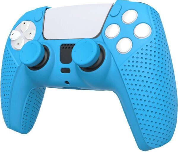 PS5 CONTROLLER SILICON - BLUE with Thumb Grips | Anti-slip Grip