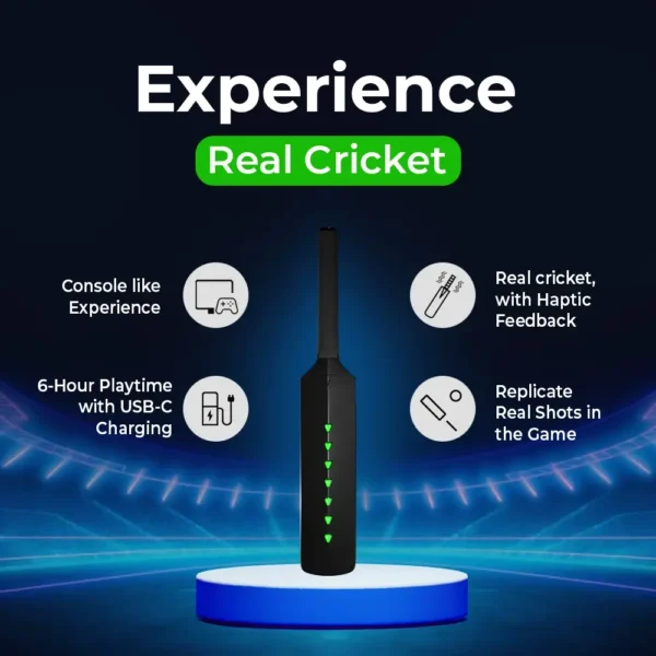MetaShot Smart Cricket Bat – Play Cricket Games on TV & Mobile | Interactive Gaming Bat