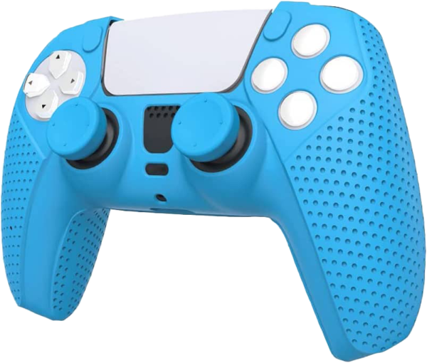 PS5 CONTROLLER SILICON - BLUE with Thumb Grips | Anti-slip Grip