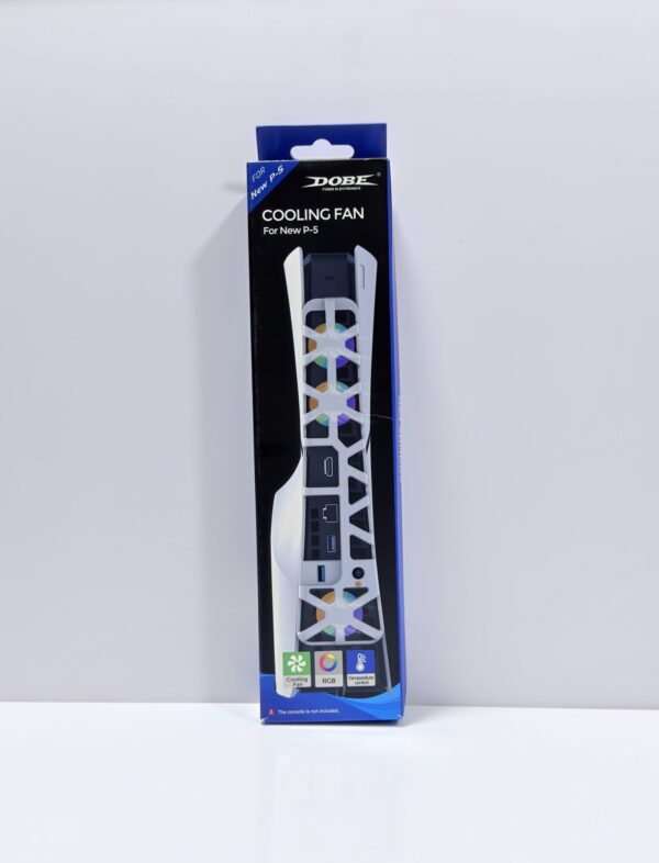 DOBE PS5 Slim Intelligent Cooling Fan – RGB Temperature Control Fan (White)